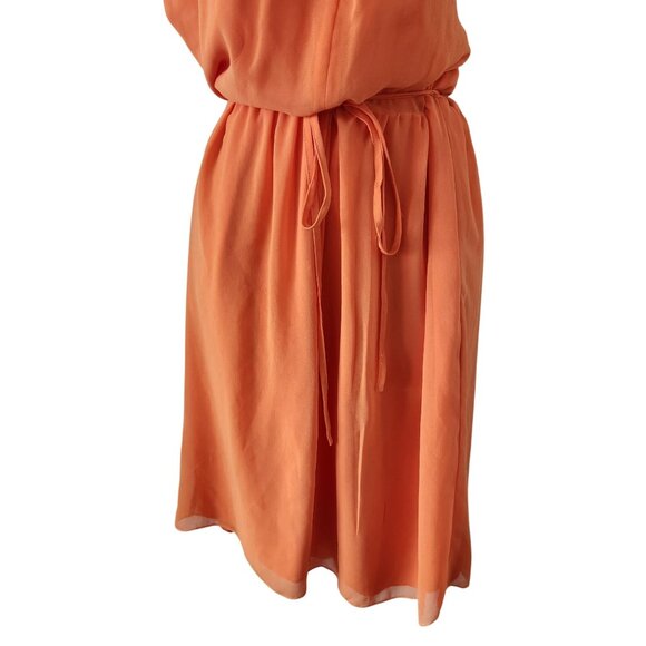 Toccin X Rtr Halter Orange Dress With Ring Detail & Adjustable Waist Tie Size 10 - Picture 4 of 8